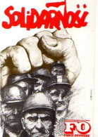 Solidarnosc FO Force Ouvriere, Illustrateur, Mineurs, Carte  Tiree De L'afiche De Robotnicy 80 - Ohne Zuordnung