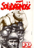Solidarnosc FO Force Ouvriere, Illustrateur, Mineurs, Carte  Tiree De L'afiche De Robotnicy 80 - Unclassified
