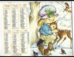 Almanach  Calendrier  P.T.T  - La Poste - 1986 - L'enfant Dans La Foret - Chien Et La Souris Patrick Thomas - Other & Unclassified