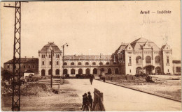 T2/T3 1918 Arad, Indóház, Vasútállomás, építkezés. Vasúti Levelezőlapárusítás 4805. / Railway Station, Construction (EK) - Non Classés