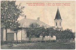 * T3 Bogáros, Bulgarus; Római Katolikus Templom és Plébánia. Abendschein Miklós Kiadása / Catholic Church And Parish (fl - Ohne Zuordnung