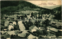 * T2/T3 1937 Csucsa, Ciucea; Község Látképe A Vasúttal / General View With Railways (Rb) - Non Classés