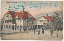 * T3 1910 Feketehalom, Zeiden, Codlea; Gesellschaftshaus / Vendéglő. Martin Metter Kiadása. Photogr. Greiner / Restauran - Unclassified