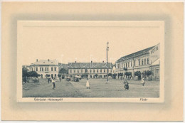 ** T2/T3 Hátszeg, Hateg; Fő Tér, Piac, Szálloda. Sbuchea Miklós Kiadása / Main Square, Market, Hotel (EK) - Non Classificati