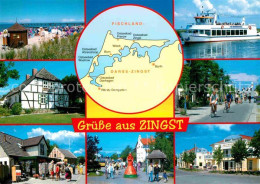 72689801 Zingst Ostseebad Strand Ortsmotive Promenade Faehre Strand Landkarte Fi - Zingst