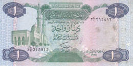 LIBYA 1 DINAR 1984 P-49 AU/UNC WITH STAINS - Libia