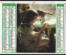 Almanach  Calendrier  P.T.T  - La Poste - 1984 -  Antilles - Enfant , Chat ,fleurs - Otros & Sin Clasificación