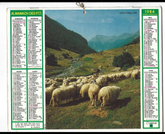 Almanach  Calendrier  P.T.T  - La Poste - 1984 - Vallee D'ossau - Paysage La Fontaine - Altri & Non Classificati
