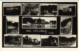 T2/T3 1937 Felsőzúgófürdő, Bad Ober Rauschenbach, Kupele Vysne Ruzbachy; Mozaiklap, Strand / Multi-view Postcard, Spa, S - Unclassified