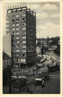 T2 1939 Pozsony, Pressburg, Bratislava; Námestie / Tér, Villamos, Grand Cafe Kávéház, Manderla Szálloda, Piac, Optikus / - Zonder Classificatie