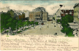 T2/T3 1900 Pozsony, Pressburg, Bratislava; Sétatér és Városi Színház, Villamos. Edgar Schmidt Kiadása / Promenade Und St - Ohne Zuordnung