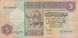 LIBYA 5 DINARS 1991 P-60C  (VF)  USED SERIES  94 - Libya