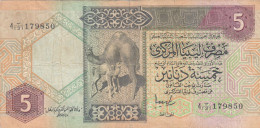 LIBYA 5 DINARS 1991 P-60C  (VF)  USED SERIES  131 - Libye