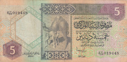 LIBYA 5 DINARS 1991 P-60C  (VF)  USED SERIES  96 - Libye