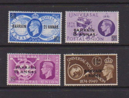 BAHRAIN    1949    U P U    Set  Of  4    MH - Bahrein (...-1965)