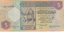 LIBYA 5 DINARS 1991 P-60B  (VF)  USED SERIES  69 - Libië