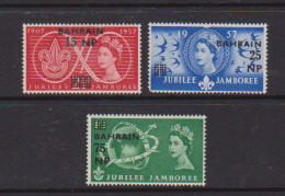 BAHRAIN    1957    World  Scout  Jamboree    Set  Of  3    MH - Bahrein (...-1965)