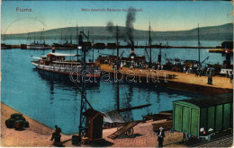 T3 1913 Fiume, Rijeka; Molo Adamich, Partenze Dei Piroscafi / Port, Steamships (kis Szakadás / Small Tear) - Zonder Classificatie