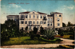 T3 1912 Mali Losinj, Lussinpiccolo; Cigale, Dr. Hajós Szanatórium / Kuranstalt / Cikat, Sanatorium Spa (kopott Sarkak /  - Zonder Classificatie