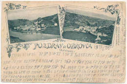 T3 1900 Obrovac, Obrovazzo; General View. Art Nouveau, Floral + Titkosírás / Cryptography (fa) - Sin Clasificación