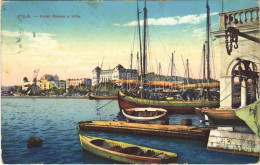 T2/T3 1914 Pola, Pula; Hotel Riviera E Ville / Hotel, Boats. G.C. (fl) - Ohne Zuordnung