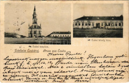 T2/T3 1903 Écska, Német-Ecska, Ecka (Torontál); Templom, Községháza / Church, Town Hall (EK) - Non Classificati