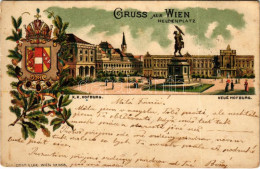 T2/T3 1897 (Vorläufer!) Wien, Vienna, Bécs; K.K. Hofburg, Heldenplatz, Neue Hofburg / Royal Castle, Coat Of Arms. Schnei - Non Classés