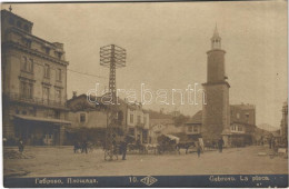 ** T2 Gabrovo, La Place / Main Square, Clock Tower, Shops, Horse-drawn Carriages, Market - Unclassified