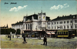 * T2/T3 1929 Brno, Brünn; Nádrazí / Railway Station, Buffet, Tram With Advertisement (Rb) - Sin Clasificación