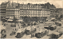 T2/T3 1929 Paris, La Place De Rennes / Square, Trams, Automobiles - Sin Clasificación