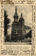 T2/T3 1914 Kraków, Krakkau, Krakkó; Odnawianie Wiezy Maryackiej / Reconstruction Of The Tower Of The Notre Dame Church ( - Sin Clasificación