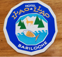 Argentina Bariloche Llao Llao Hotel Label Etiquette Valise - Etiquetas De Hotel