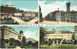 ** T2 Greiz, Unteres Schloß, Sommerpalais, Marktplatz / Castle, Summer Palace, Marketplace - Unclassified