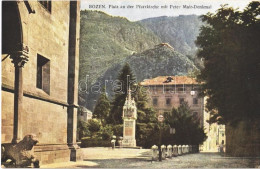 ** T1 Bolzano, Bozen (Südtirol); Platz An Der Pfarrkirche Mit Peter Mair-Denkmal / Square, Monument - Zonder Classificatie
