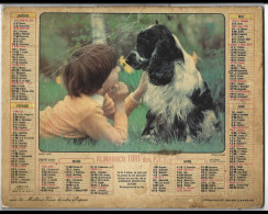 Almanach  Calendrier  P.T.T  -  La Poste -  1981 -   Enfant Et Chien - Cheval - Autres & Non Classés