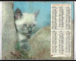 Almanach  Calendrier  P.T.T  -  La Poste -  1981 -   Chat -   Enfant Et Chien - Altri & Non Classificati