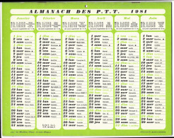 Almanach  Calendrier  P.T.T  -  La Poste -  1981 - - Autres & Non Classés