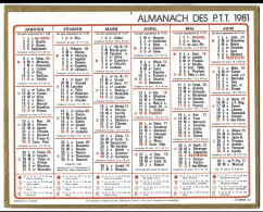 Almanach  Calendrier  P.T.T  -  La Poste -  1981 - - Autres & Non Classés