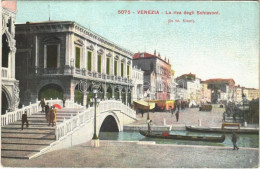 T2/T3 1911 Venezia, Venice; La Riva Degli Schiavoni / Canal, Bridge (EK) - Ohne Zuordnung