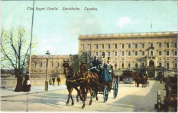 ** T2/T3 Stockholm, The Royal Castle, Tram, Horse-drawn Carriages. Axel Eliassons Konstförlag No. 3348. (EK) - Unclassified