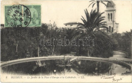 T2 1910 Bizerte, Le Jardin De La Place D'Europe Et La Cathédrale / Garden, Church. TCV Card - Sin Clasificación