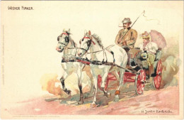 ** T2 Wiener Fiaker / Austrian Folklore, Viennese Fiacre, Horse-drawn Carriage. E. Nister Lith. Velten's Künstlerpostkar - Non Classificati