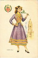 ** T2/T3 Cuzco. Peruvian Folklore Art Postcard, Lady (EK) - Sin Clasificación