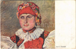 T2/T3 1926 Czech Folklore, Lady In Traditional Costume S: Frantisek Sindelár (fl) - Sin Clasificación