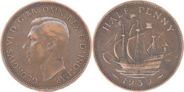 UK - 1939 - HALF PENNY - George VI - 18-216 - C. 1/2 Penny