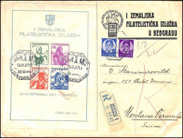 1937 ZEFIB MINIATURE SHEET On Exhibition Commemorative Cover In Special Large Format For Miniature Sheet  1010 - Cartas & Documentos