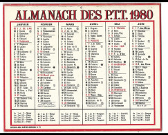 Almanach  Calendrier  P.T.T  -  La Poste -  1980 - - Altri & Non Classificati