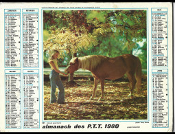 Almanach  Calendrier  P.T.T  -  La Poste -  1980 - Enfant Et Cheval - - Agneau - Autres & Non Classés