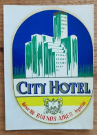 Argentina Cordoba City Hotel Label Etiquette Valise - Hotel Labels