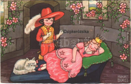 * T2/T3 Csipkerózsika / "Sleeping Beauty" Children Art Postcard, Romantic Couple. Amag 0345. S: Margret Boriss (EK) - Unclassified